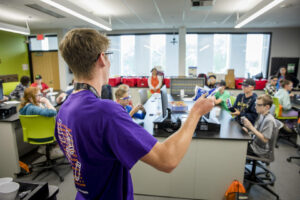 Instructor giving direction to the class