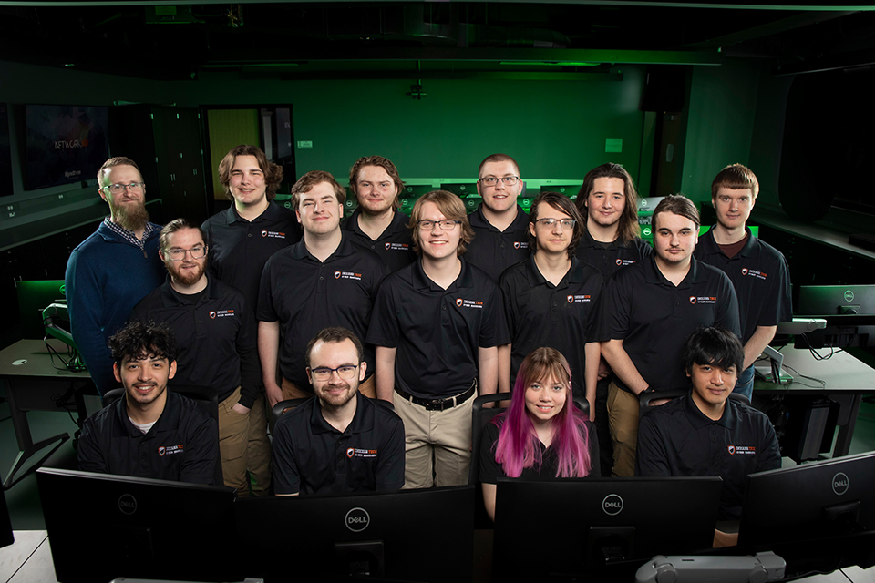 team photo of indiana tech's cyber warriors