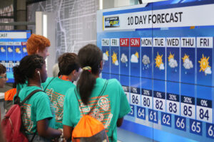 Students at a news station