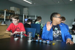 Students assembling a battery pack